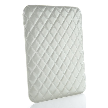 Chanel Patent Quilted Brilliant iPad Case Grey 3 of 10