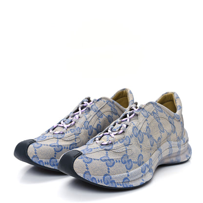 Gucci Ultralight Plume Calfskin Monogram Printed Mens Gucci Run Sneakers 9 Beige Blue 4 of 11