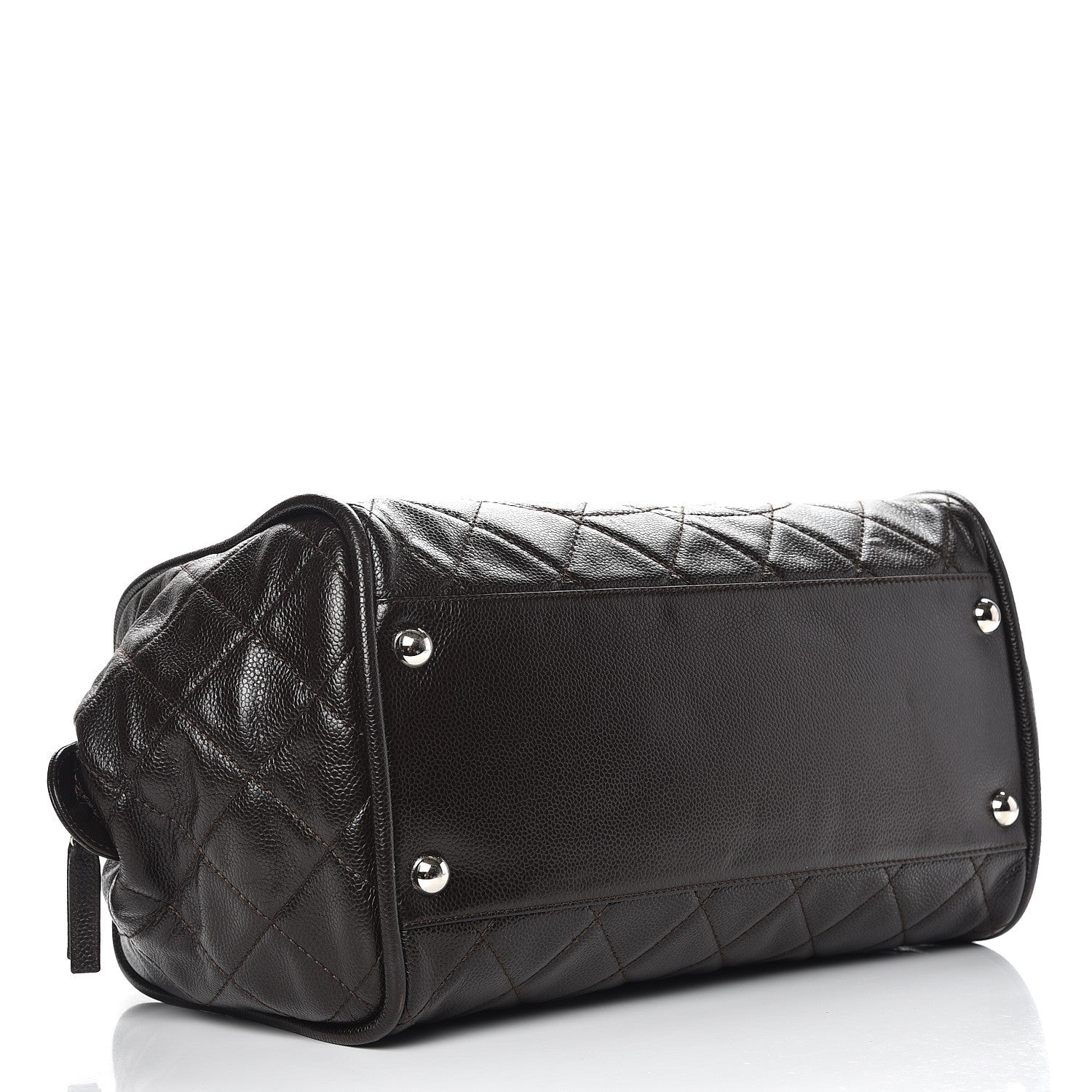 Chanel Caviar Quilted CC Timeless Bowler Brown 4 of 11