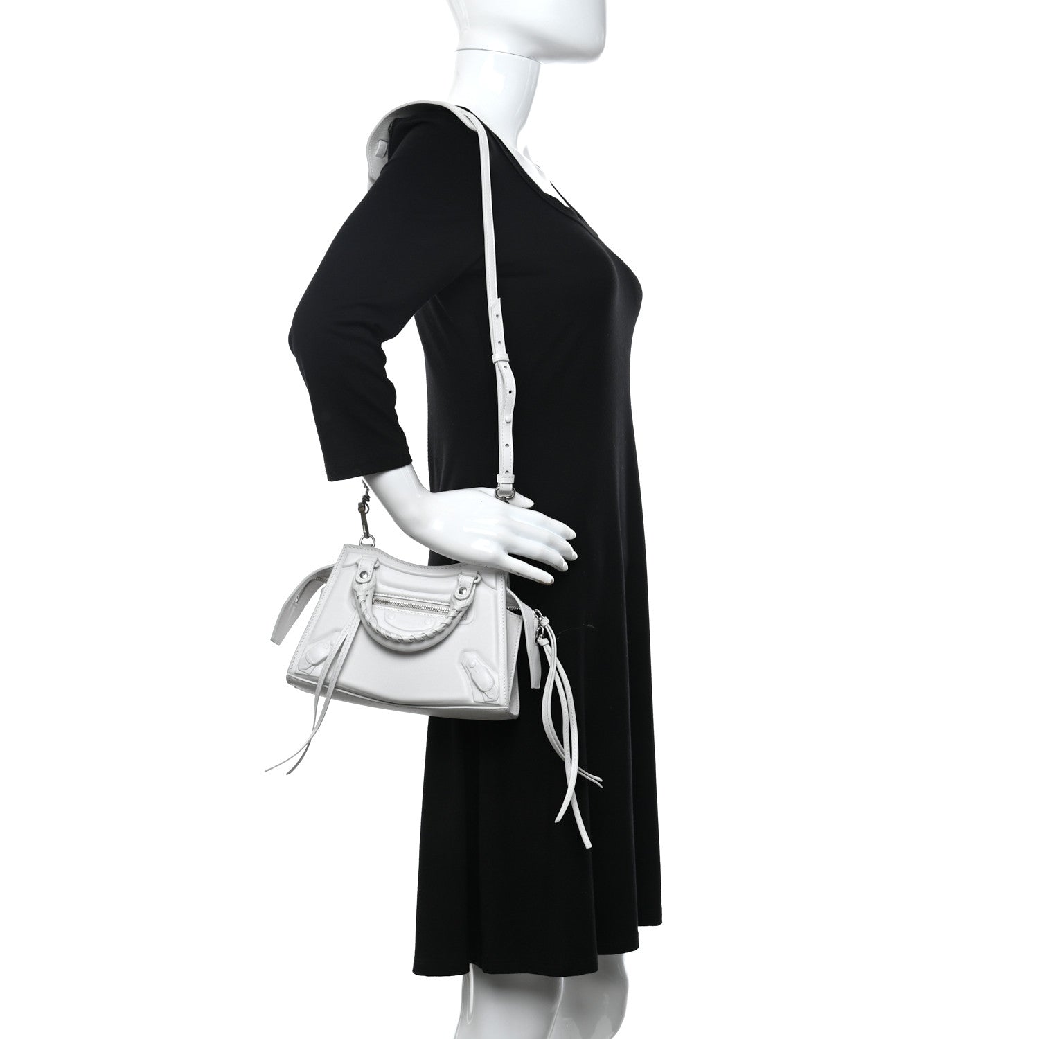 Balenciaga Cake Calfskin Tonal Hardware Mini Neo Classic City White 2 of 8