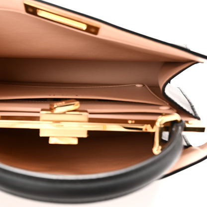 Fendi Vitello Seta Shiny Nappa Medium Peekaboo I SEE U Satchel Black Light Rose 5 of 10