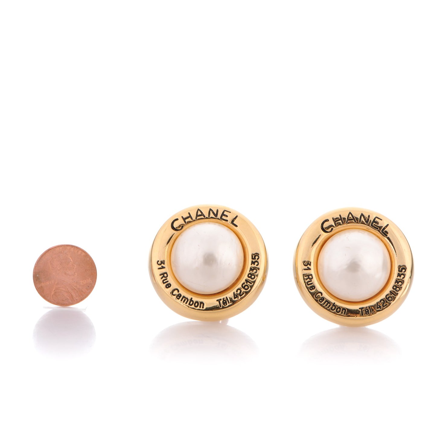 Pearl Rue Cambon Clip On Earrings Gold