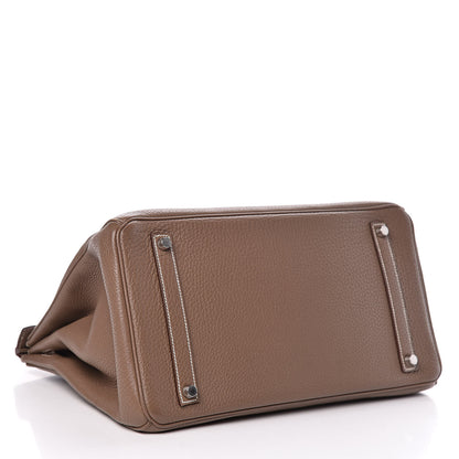 Hermes Taurillon Clemence Birkin 35 Etoupe 4 of 12