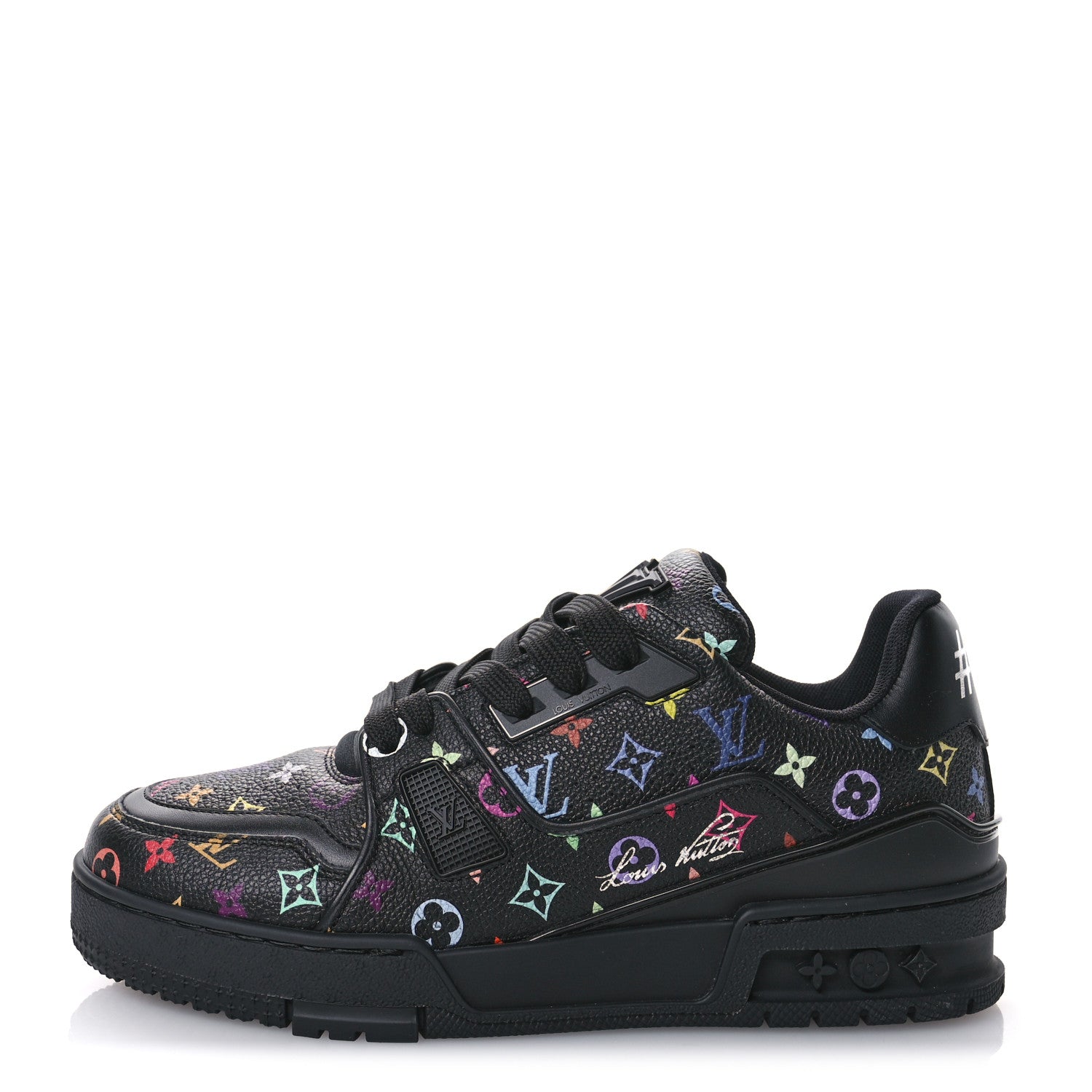 Louis Vuitton LV X TM Calfskin Monogram Multicolor LV Trainer Sneakers 36 Black 1 of 9