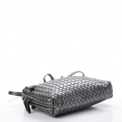 Bottega Veneta Metallic Nappa Intrecciato Pillow Crossbody Messenger Dark Grey 4 of 8