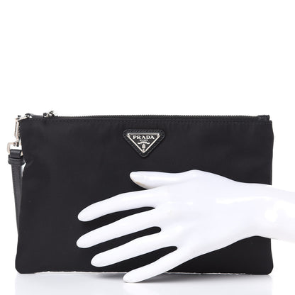 Prada Tessuto Nylon Saffiano Wristlet Black 2 of 7