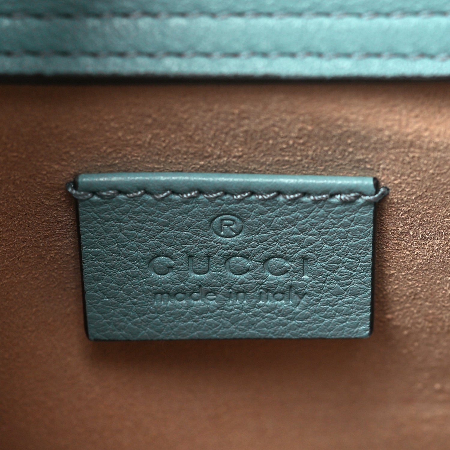Gucci Wonka Grain Calfskin Mini Diana Tote Bag Dusty Azure Orange Fluo 6 of 9