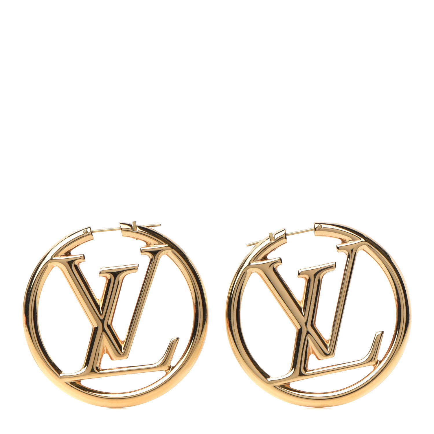 Louis Vuitton Metal Louise Hoop Earrings Gold 1 of 5