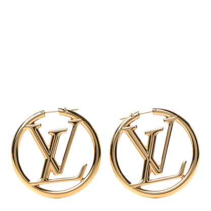 Louis Vuitton Metal Louise Hoop Earrings Gold 1 of 5