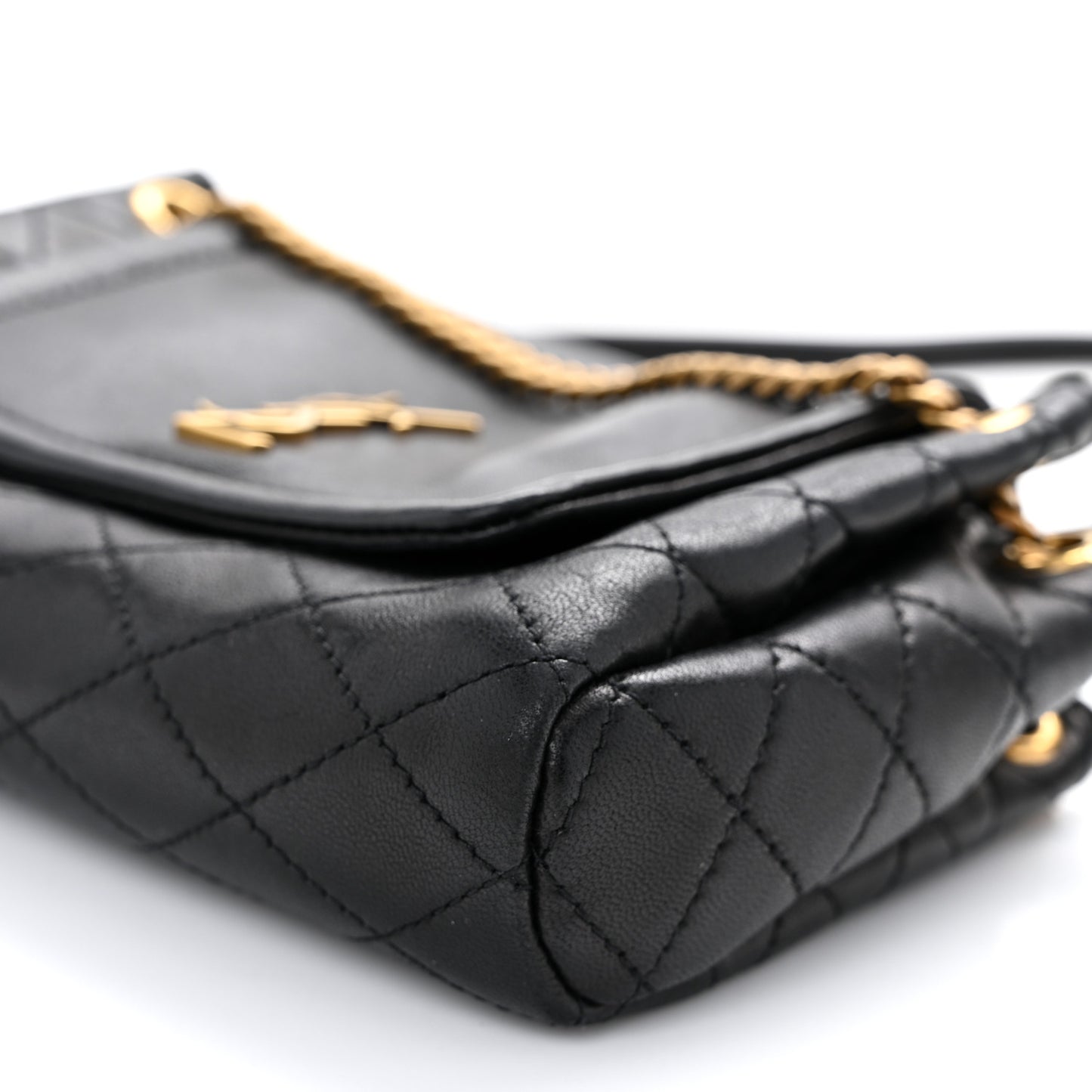 Lambskin Quilted Monogram Mini Nolita Black
