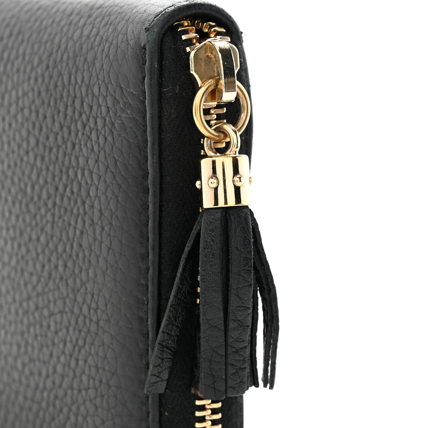 Pebbled Calfskin Soho Zip Around Wallet Black