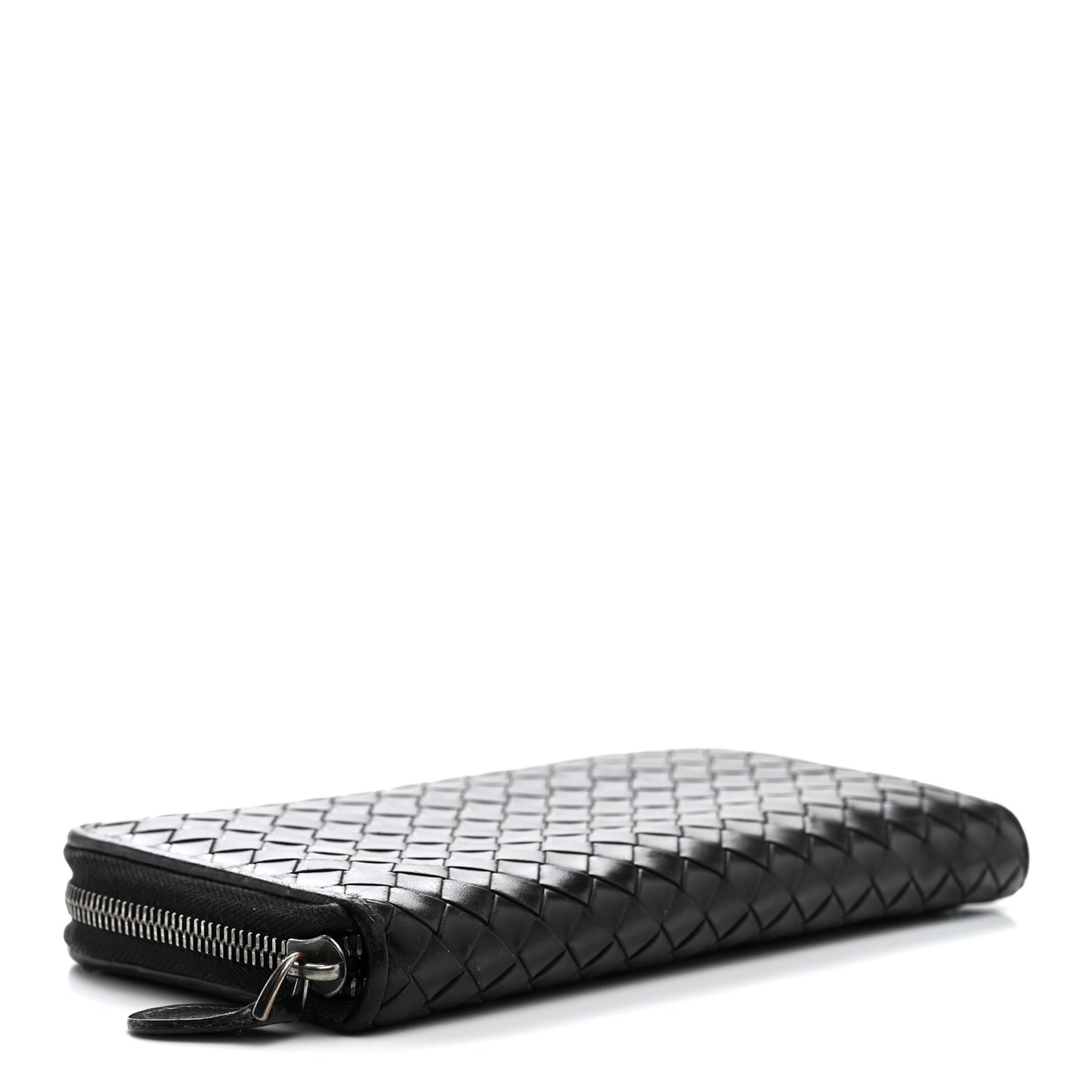 Nappa Intrecciato Zip Around Wallet Black