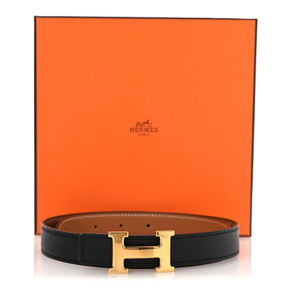 Hermes Swift Epsom 24mm Mini Constance H Belt 75 30 Black Gold 7 of 7