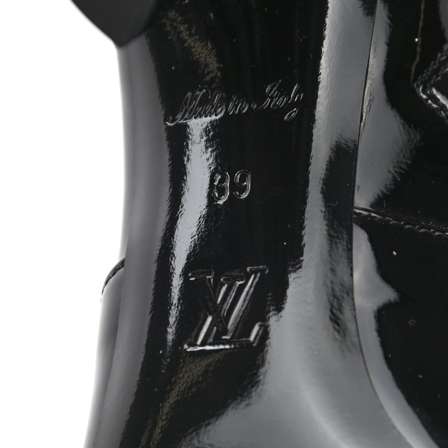 Patent Silhouette Ankle Boots 39 Black
