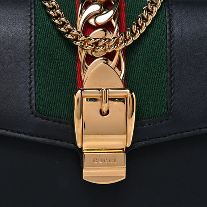 Gucci Calfskin Super Mini Sylvie Chain Shoulder Bag Blue 8 of 11