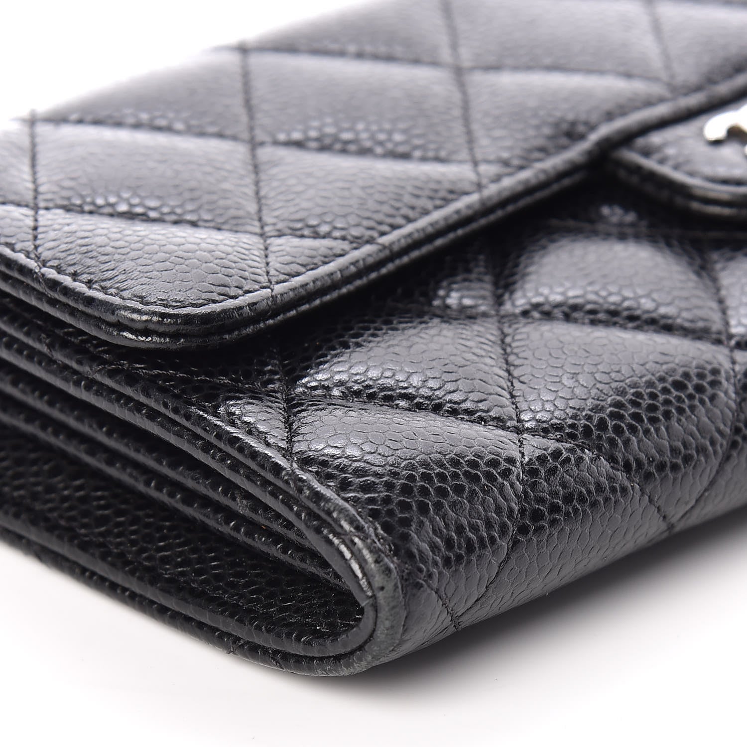 Chanel Caviar Quilted Large Gusset Flap Wallet Black 5 of 10