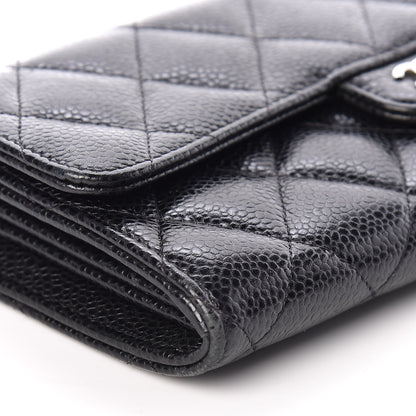 Chanel Caviar Quilted Large Gusset Flap Wallet Black 5 of 10