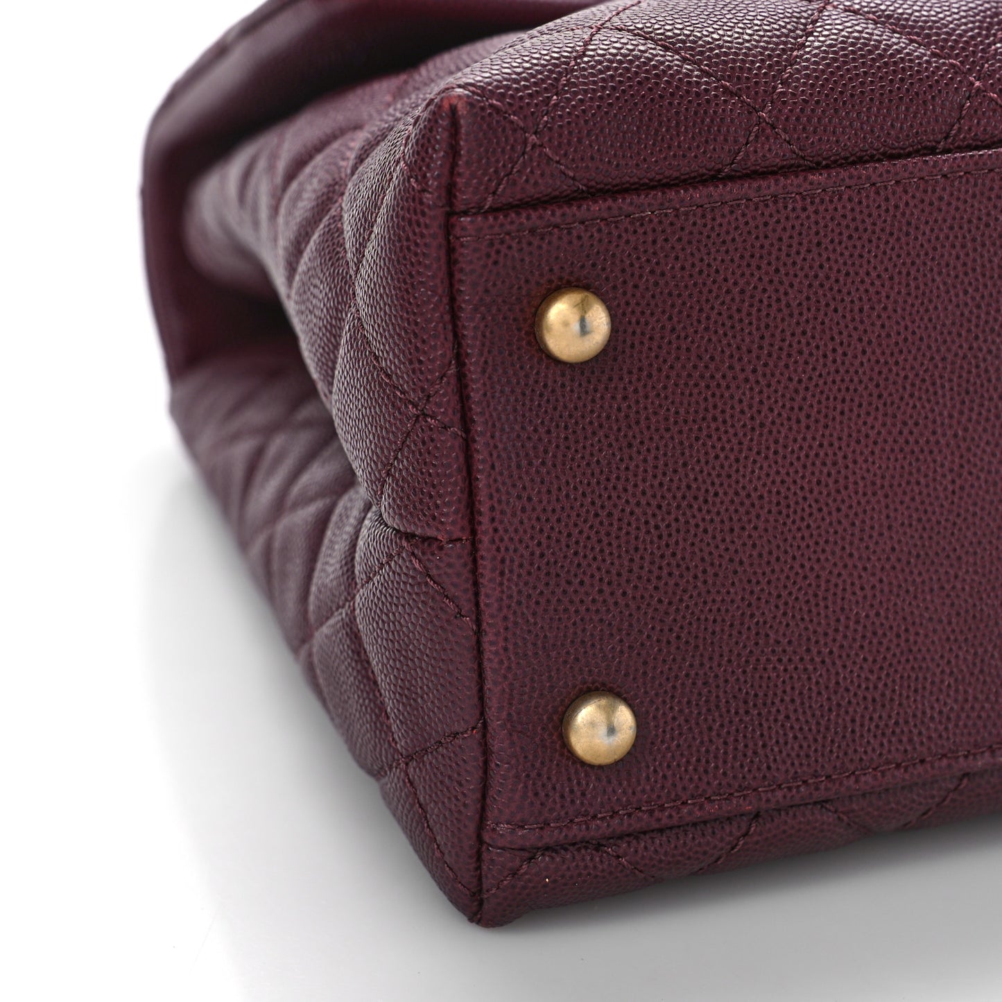 Caviar Lizard Quilted Medium Coco Handle Flap Burgundy