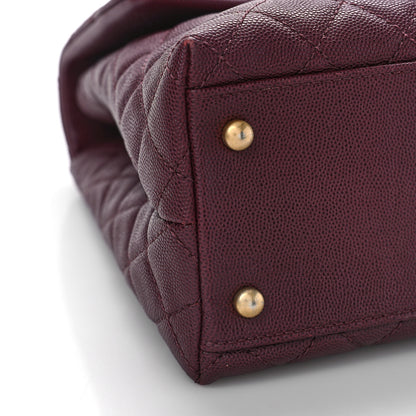 Chanel Caviar Lizard Quilted Medium Coco Handle Flap Burgundy 8 of 9