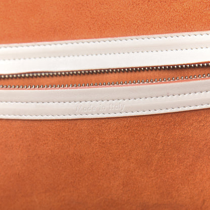 Celine Smooth Calfskin Medium Phantom Luggage Chalk Orange Trim 7 of 13