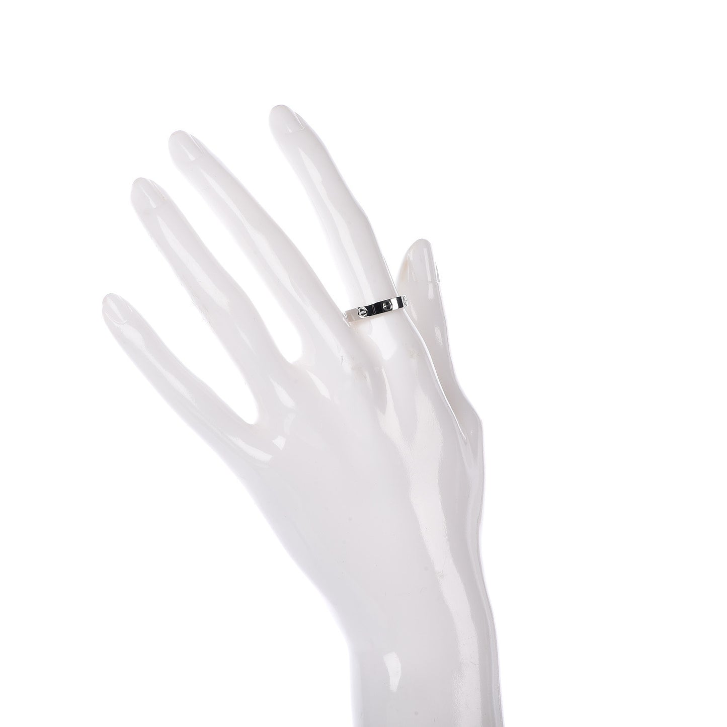 18K White Gold 3.5mm LOVE Wedding Band Ring 55 7.25