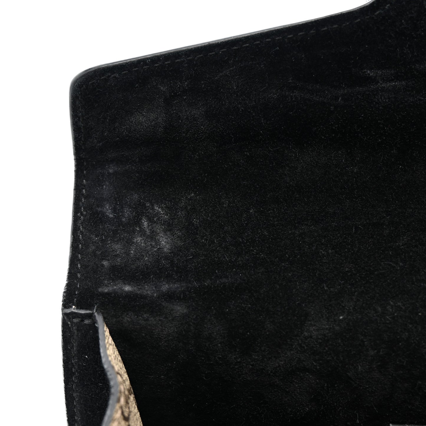 GG Supreme Monogram Suede Crystal Small Dionysus Shoulder Bag Beige Ebony Black