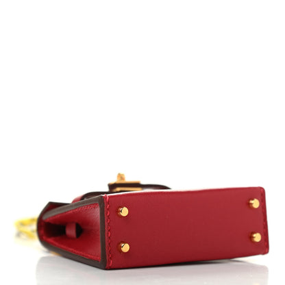 Hermes Tadelakt Mini Kelly Twilly Bag Charm Rouge Vif 3 of 6