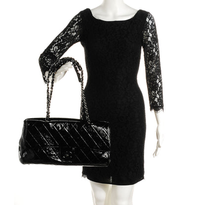 Chanel Patent Quilted Ritz Flap Bag Black 2 of 8