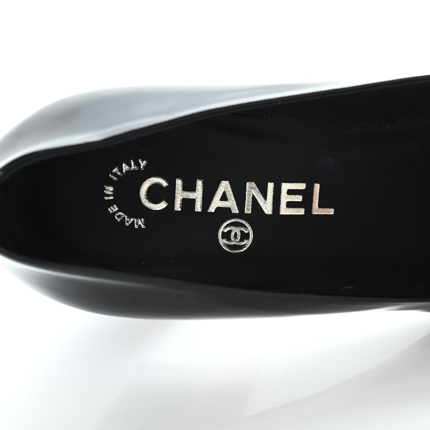Chanel Patent Camellia CC Cap Toe Pumps 37 Black 6 of 9