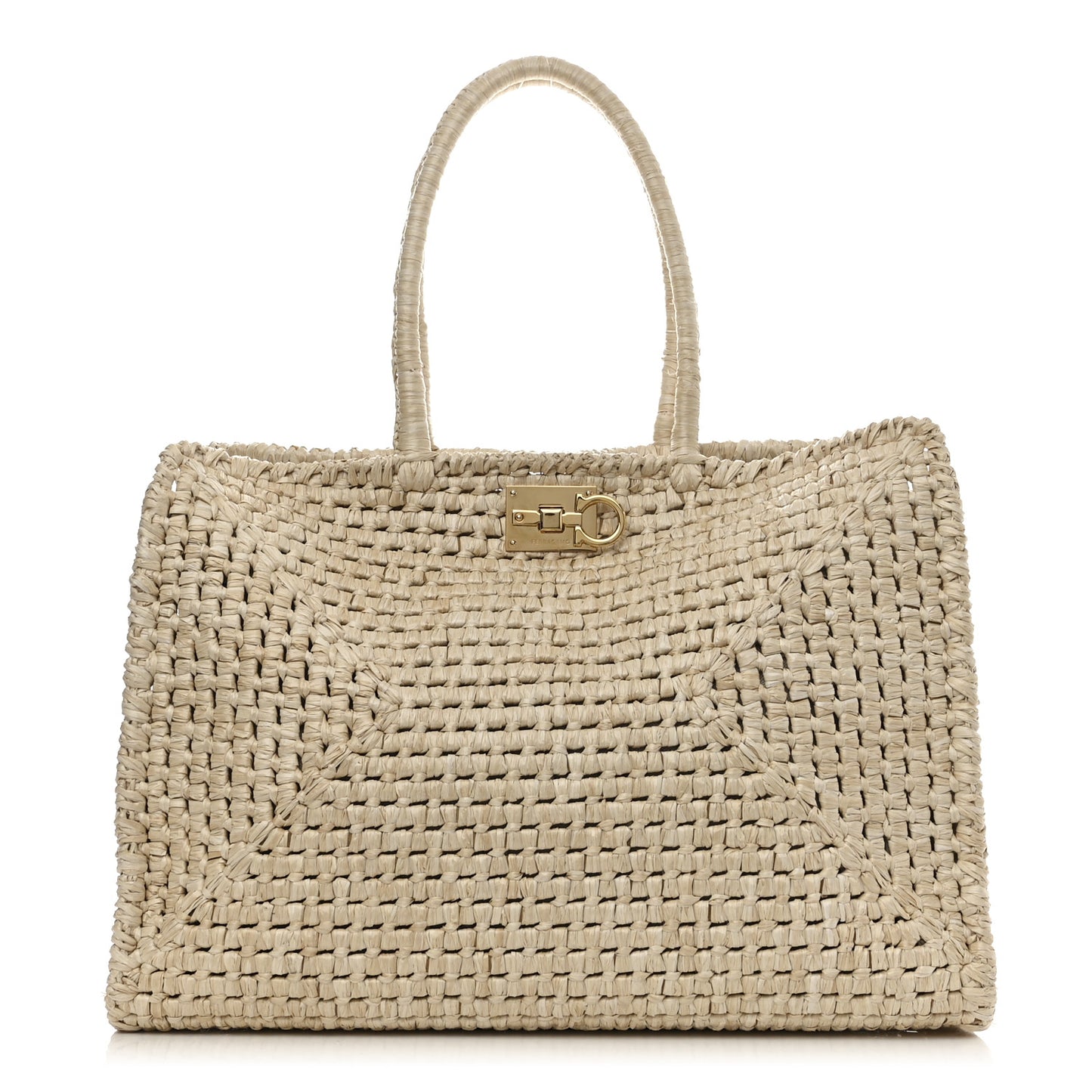Raffia XL Studio Box Tote Natural