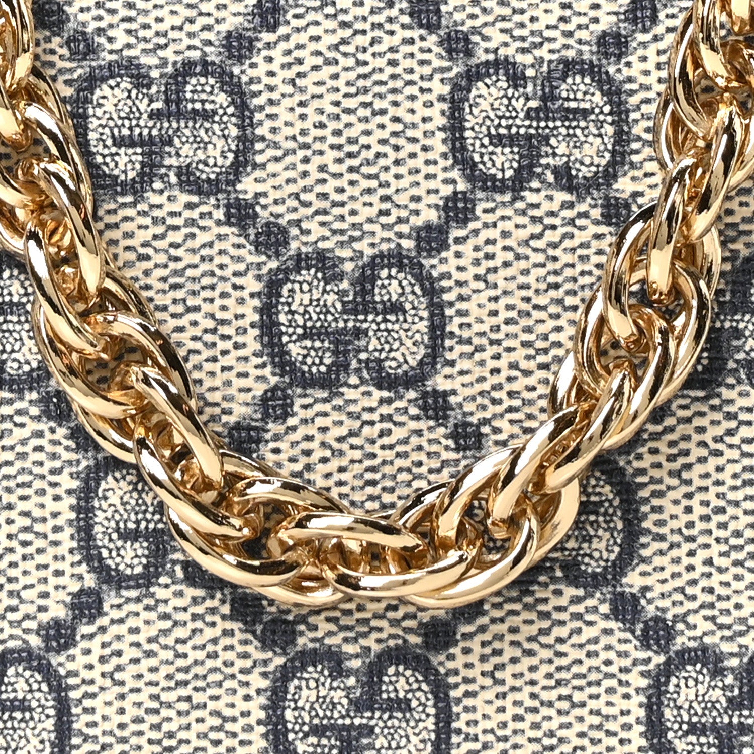 Gucci GG Supreme Monogram Textured Dollar Calfskin Web Small Ophidia GG Handbag Beige Blue 8 of 10