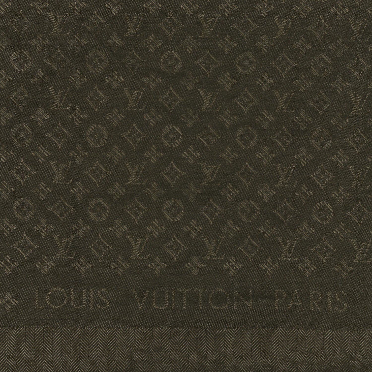 Louis Vuitton Silk Wool Monogram Shawl Green 2 of 3