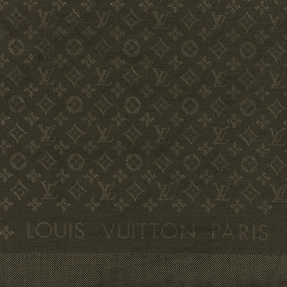 Louis Vuitton Silk Wool Monogram Shawl Green 2 of 3