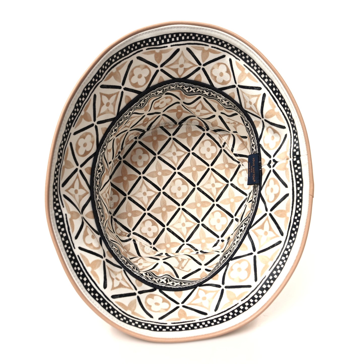 Monogram Flower Tile Hat Beige