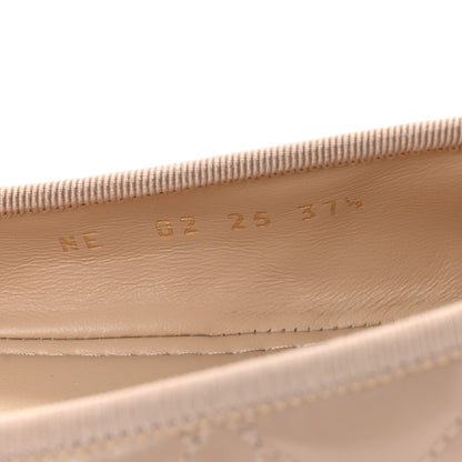 Christian Dior Calfskin Cannage Pearl Bow Ballet Flats 37.5 Nude 9 of 10