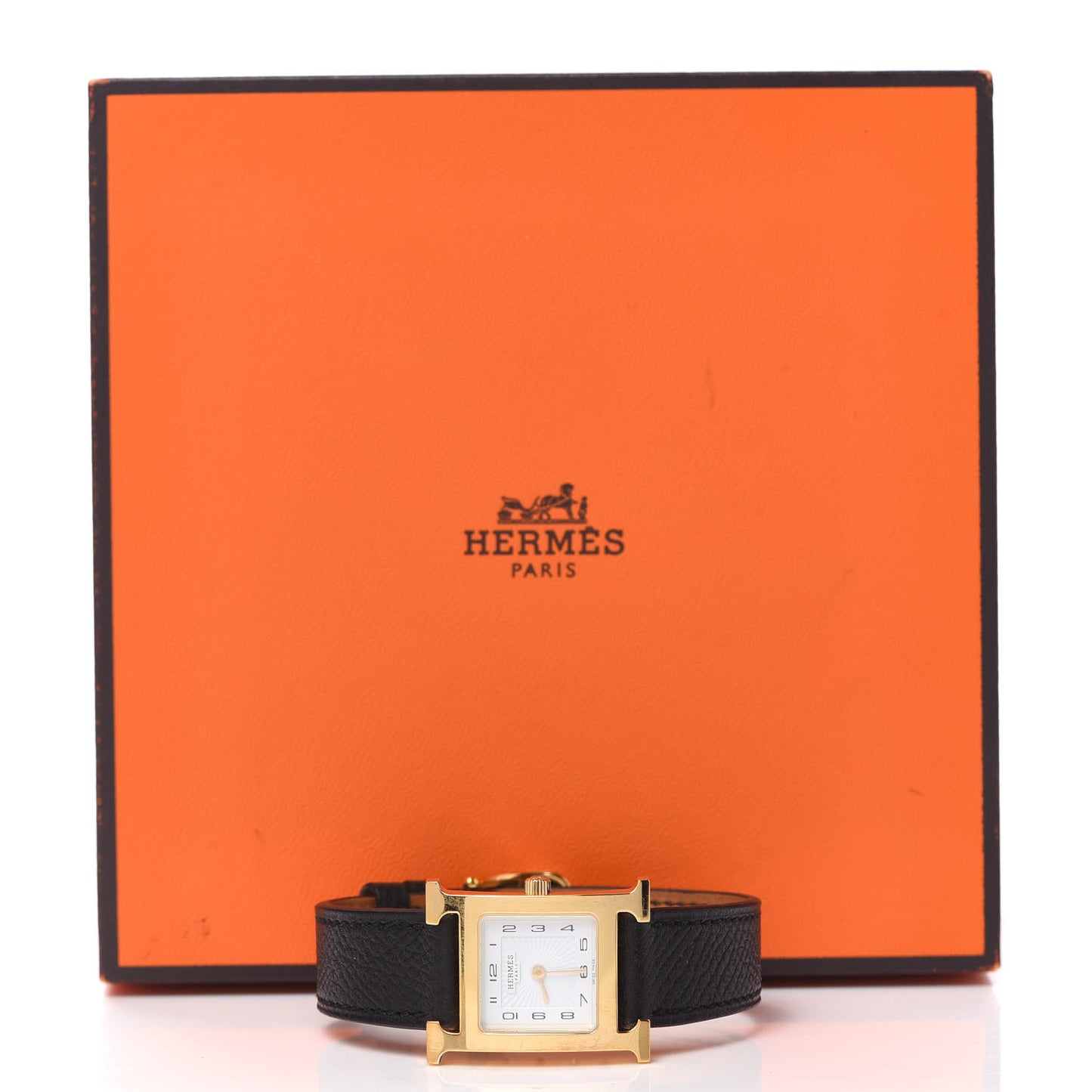Stainless Steel Epsom 21mm Heure H Hour Quartz Watch Noir