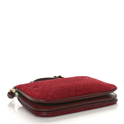 Saint Laurent Suede All-Over Monogram Crossbody Burgundy 4 of 8