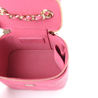 Chanel Caviar Quilted Mini Vanity Case With Chain Pink 4 of 8