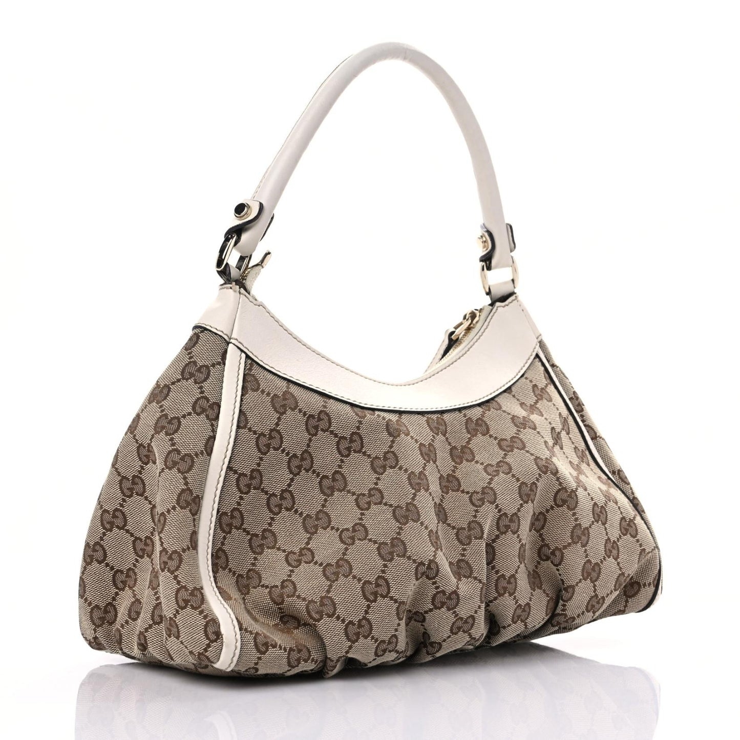 Monogram Medium D Gold Ring Hobo White