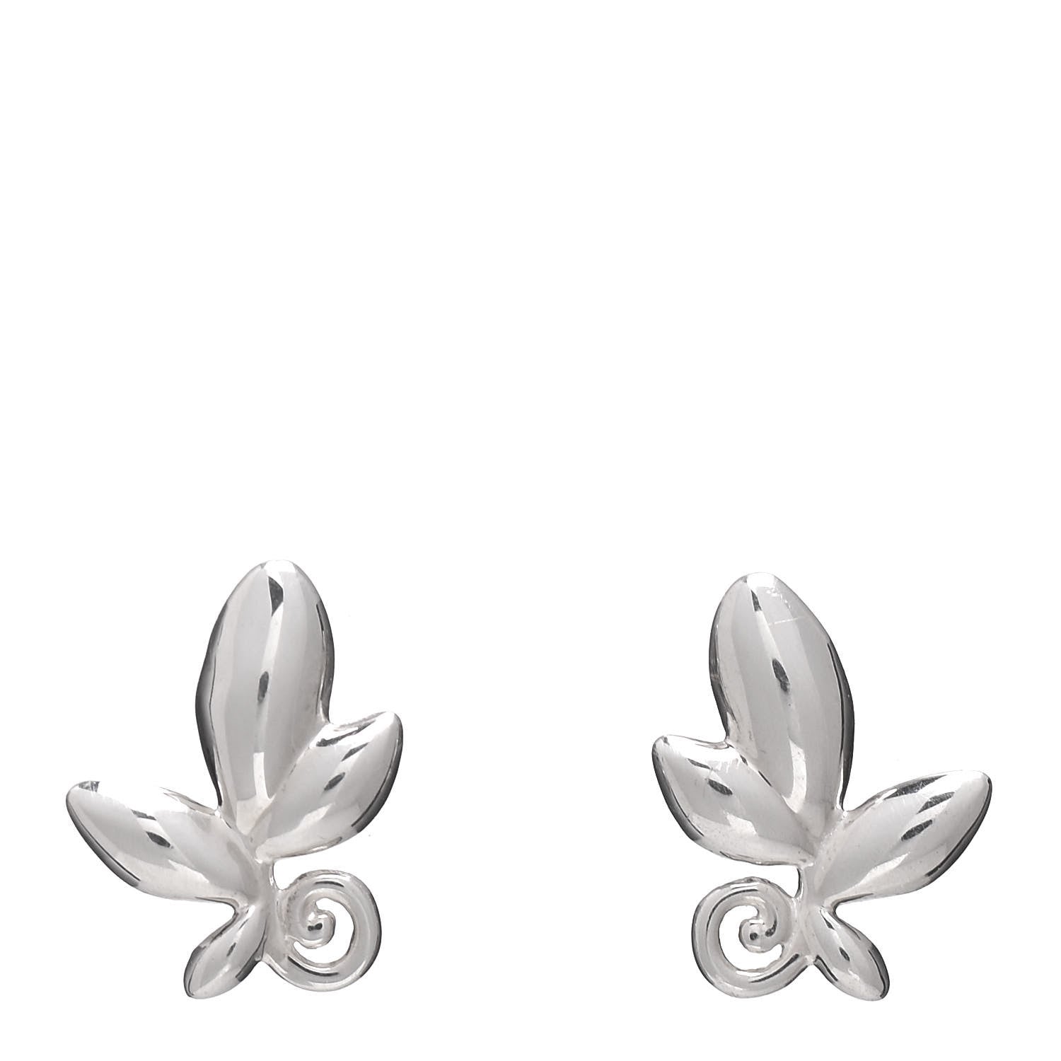 Tiffany Sterling Silver Paloma Picasso Olive Leaf Earrings 1 of 4