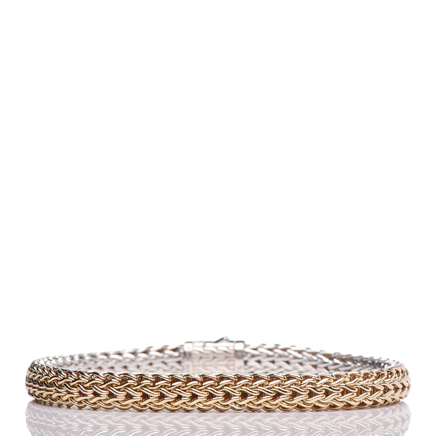 Sterling Silver 18K Yellow Gold 7mm Classic Chain Reversible Bracelet