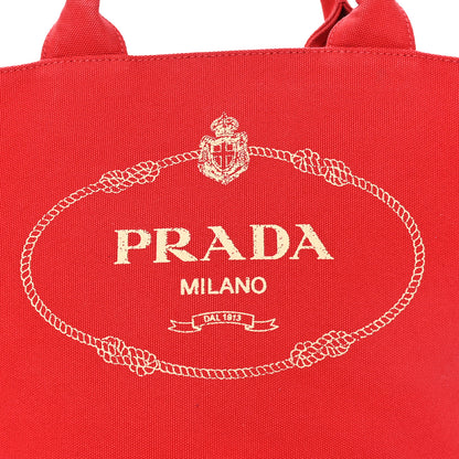 Prada Canapa Small Shopping Tote Rosso 8 of 10