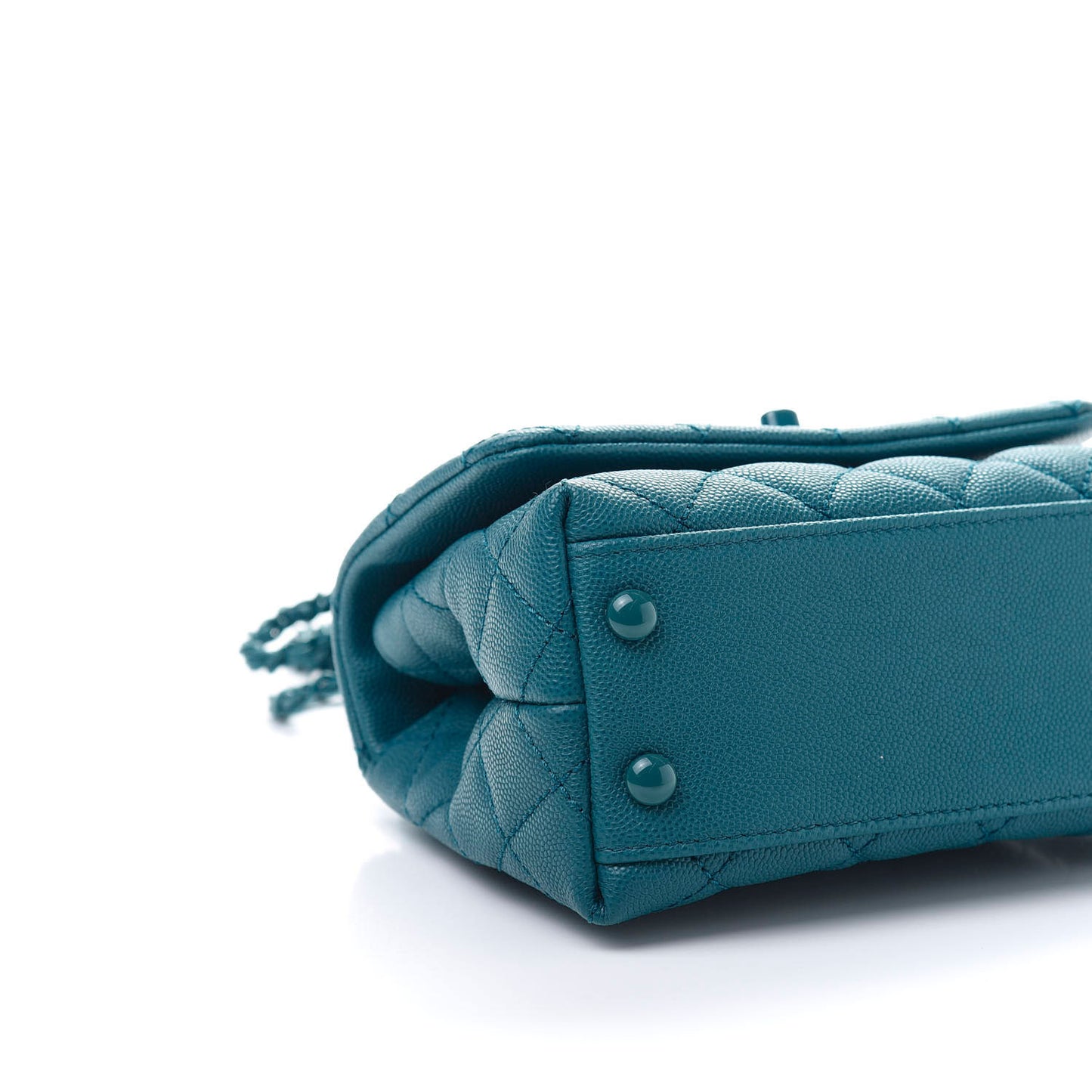 Caviar Quilted Incognito Extra Mini Coco Handle Flap Dark Turquoise