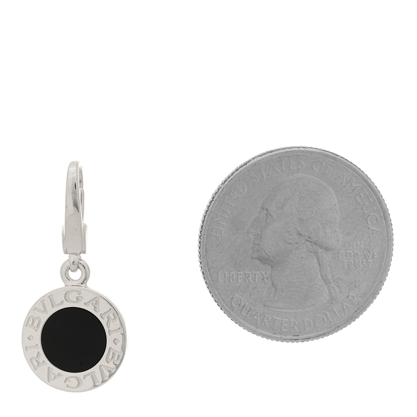 18K White Gold Black Onyx BVLGARI BVLGARI Charm Pendant