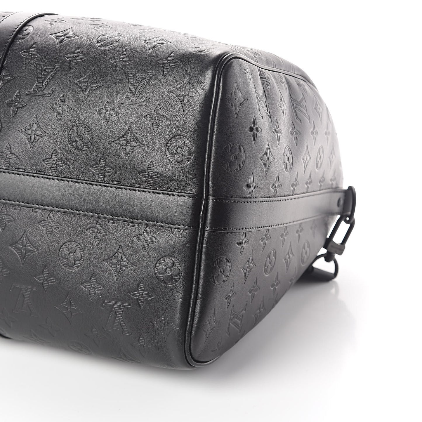 Calfskin Shadow Monogram Keepall Bandouliere 50 Black
