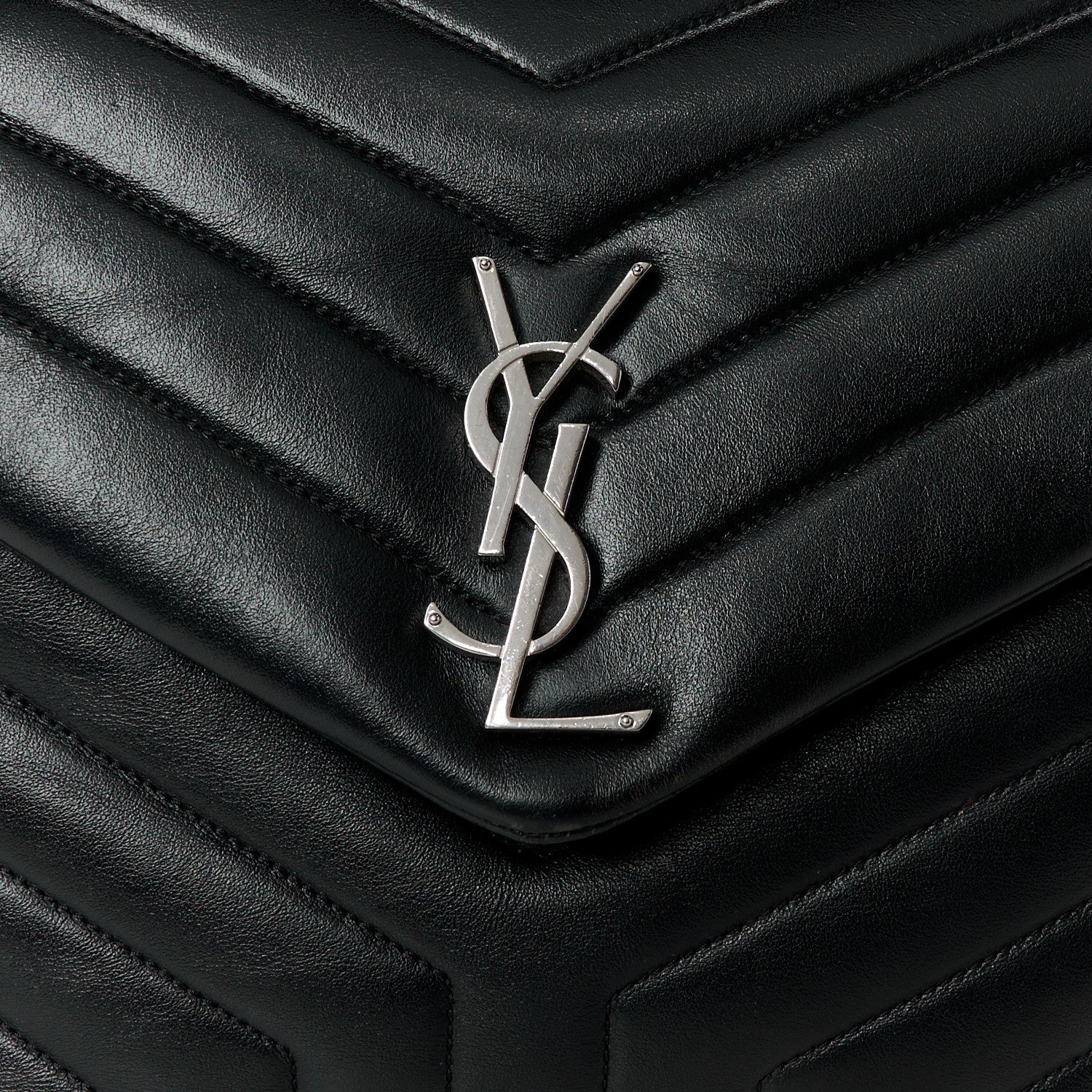 Saint Laurent Calfskin Y Quilted Monogram Medium Loulou Chain Satchel Black 9 of 11