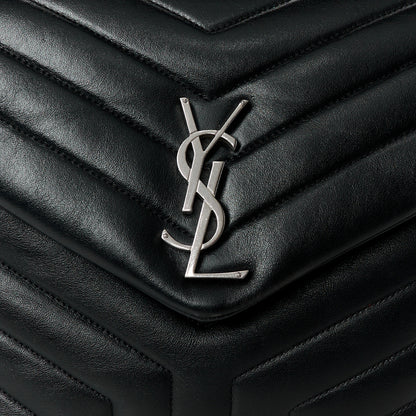 Saint Laurent Calfskin Y Quilted Monogram Medium Loulou Chain Satchel Black 9 of 11