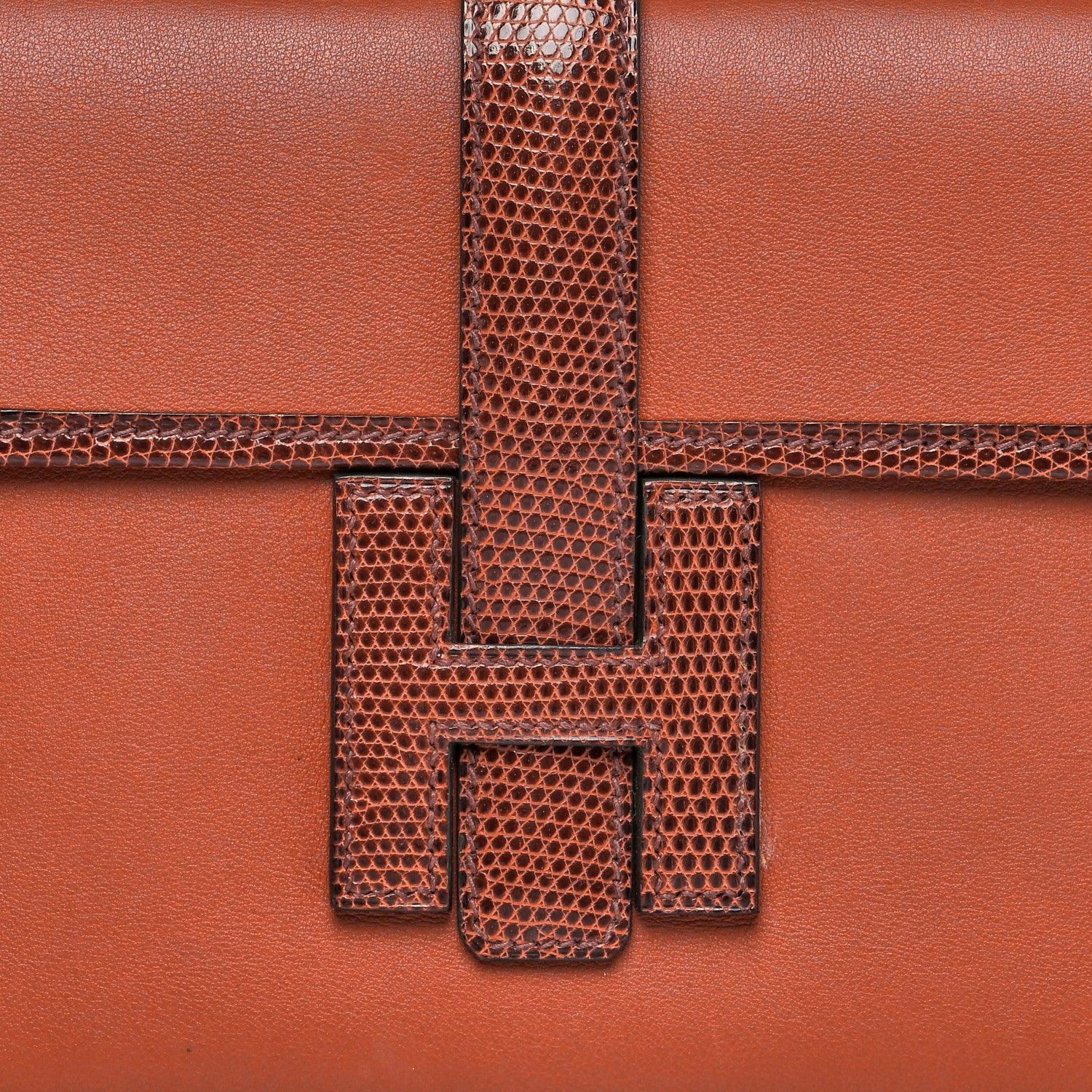 Hermes Swift Lizard Jige Elan Touch 29 Clutch Orange 8 of 9