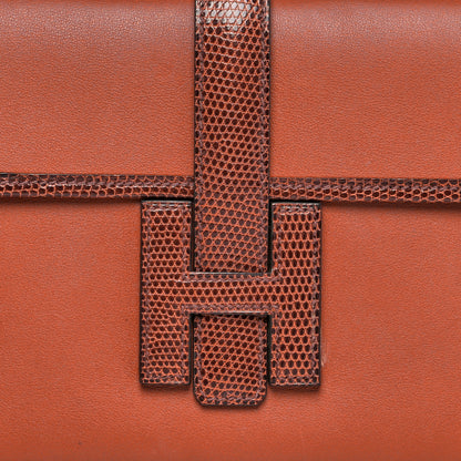 Hermes Swift Lizard Jige Elan Touch 29 Clutch Orange 8 of 9