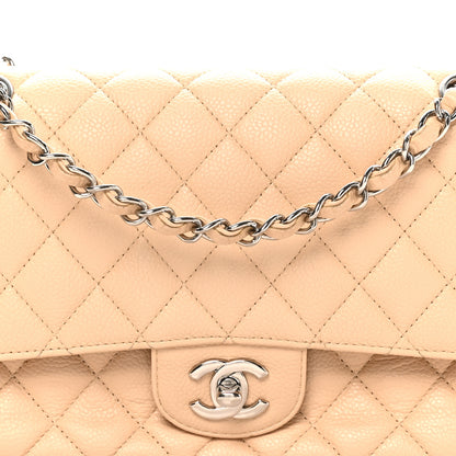 Chanel Caviar Quilted Medium Double Flap Beige 8 of 10